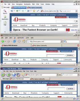 Comparing Opera, Firefox and Munin.